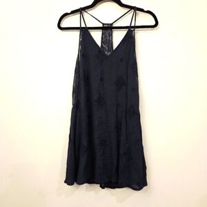 Juniper Blu Navy Blue Lace Slip Dress Size Small